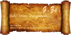 Götter Zsigmond névjegykártya